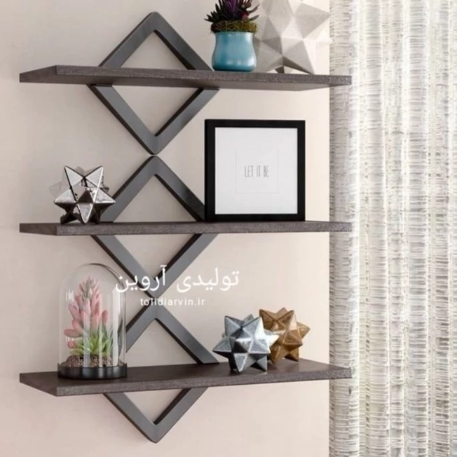 شلف دیواری چوب فلز  مدل هومان  با ارسال از کرج پس کرایه