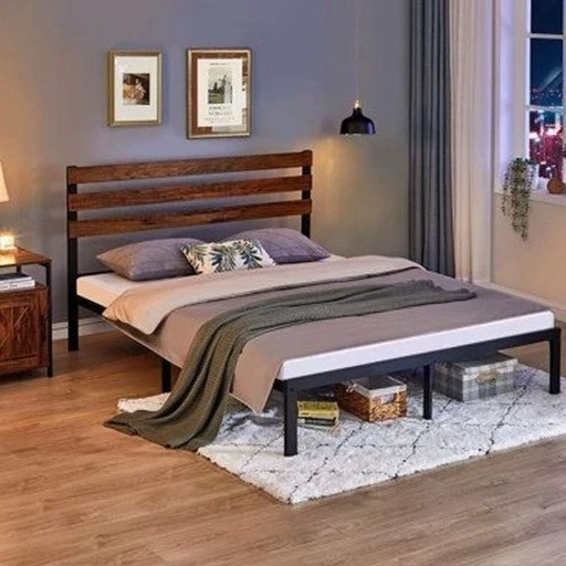 تخت خواب یک و دو نفره چوب و فلز طرح سایا با ارسال از کرج و پس کرایه