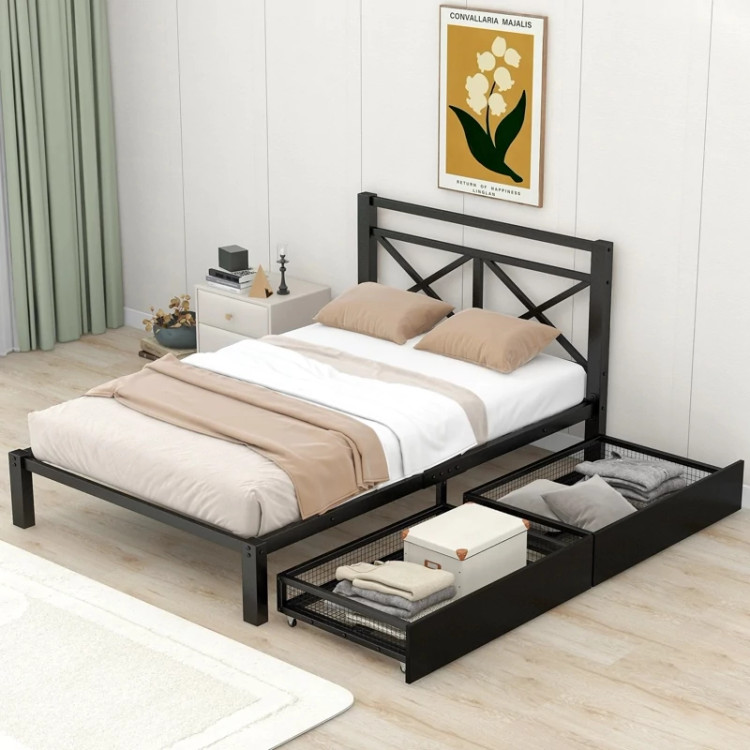 تخت خواب یک نفره باکس دار (2باکس ) چوب فلز طرح تیروژ با ارسال از کرج و پس کرایه