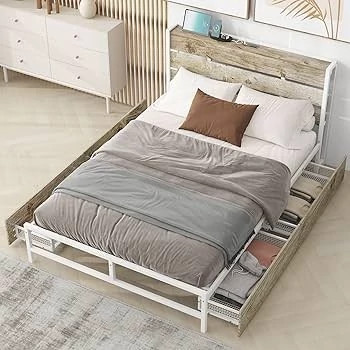 تخت خواب دو نفره باکس دار (4 باکس )چوب و فلز طرح مهراد با ارسال از کرج و پس کرایه