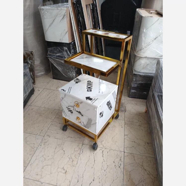 ترولی مدل عصایی دررنگ بندی طلایی وکروم هزینه ارسال به صورت پس کرایه به عهده مشتری میباشد